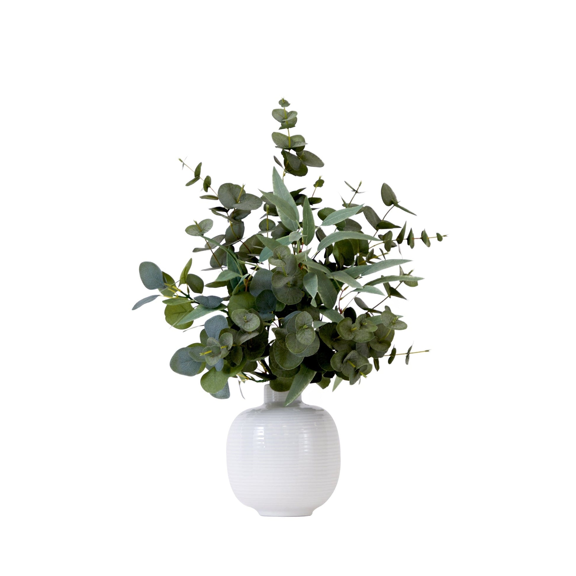 Artificial Eucalyptus Leaves Arrangement With Ceramic Planter-Faux Plant-Nautical Decor and Gifts