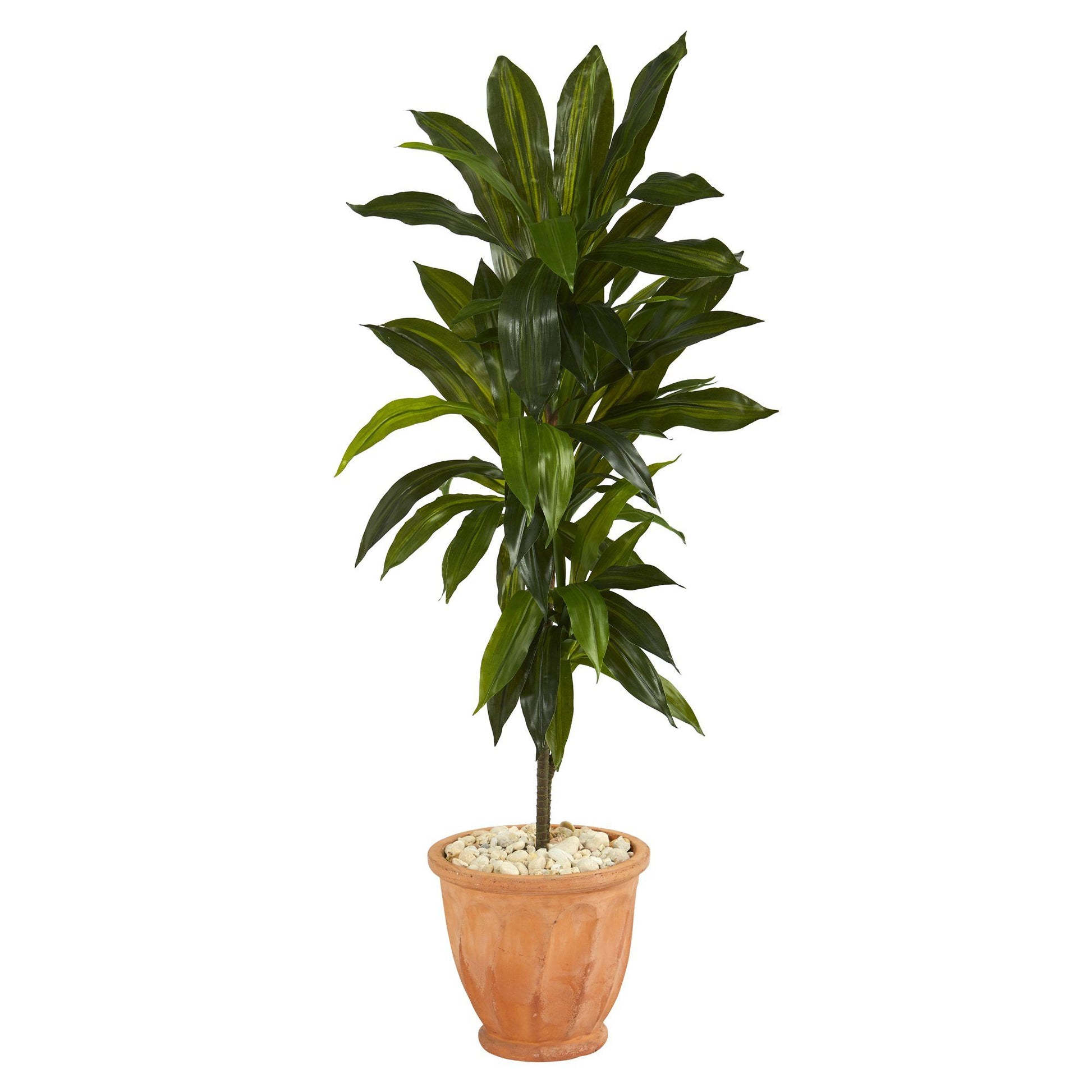 4’ Dracaena Artificial Plant In Terra-Cotta Planter (Real Touch)-Faux Plant-Nautical Decor and Gifts