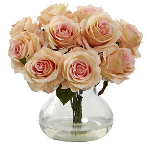 Rose Arrangement W/Vase-Faux Plant-Nautical Decor and Gifts