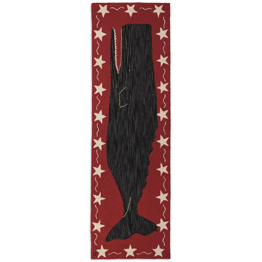 Black Wale Hooked Runner-30x8 Rug-Nautical Decor and Gifts