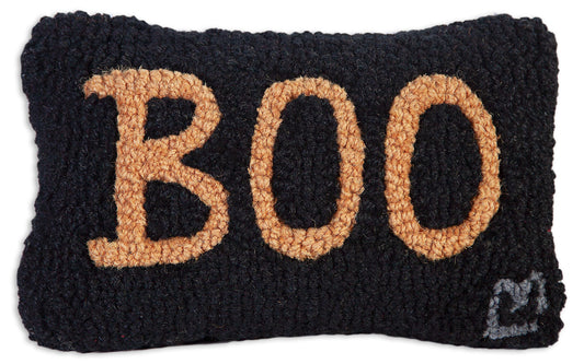 BOO - Hooked Wool Pillow-Pillow-Nautical Decor and Gifts