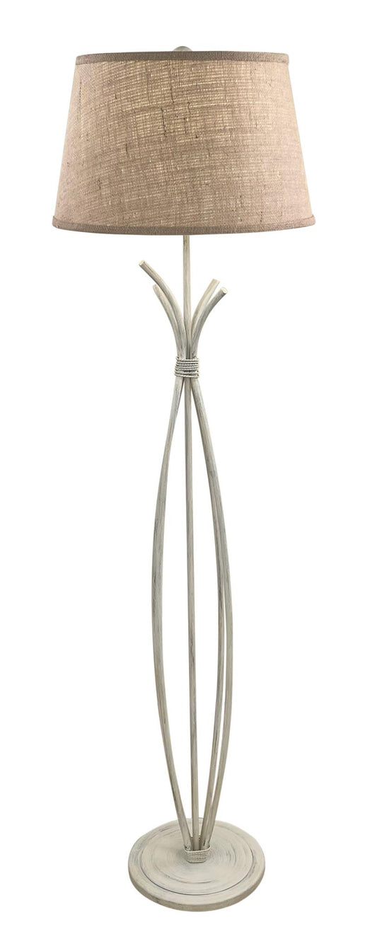 Cottage Iron Stack with Braided Wire Floor Lamp-Lamp-Nautical Decor and Gifts
