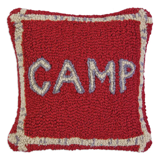 Camp Hand Hooked Pillow-Pillow-Nautical Decor and Gifts