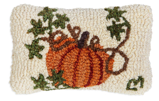 Cinderella Pumpkin - Hooked Wool Pillow-Pillow-Nautical Decor and Gifts