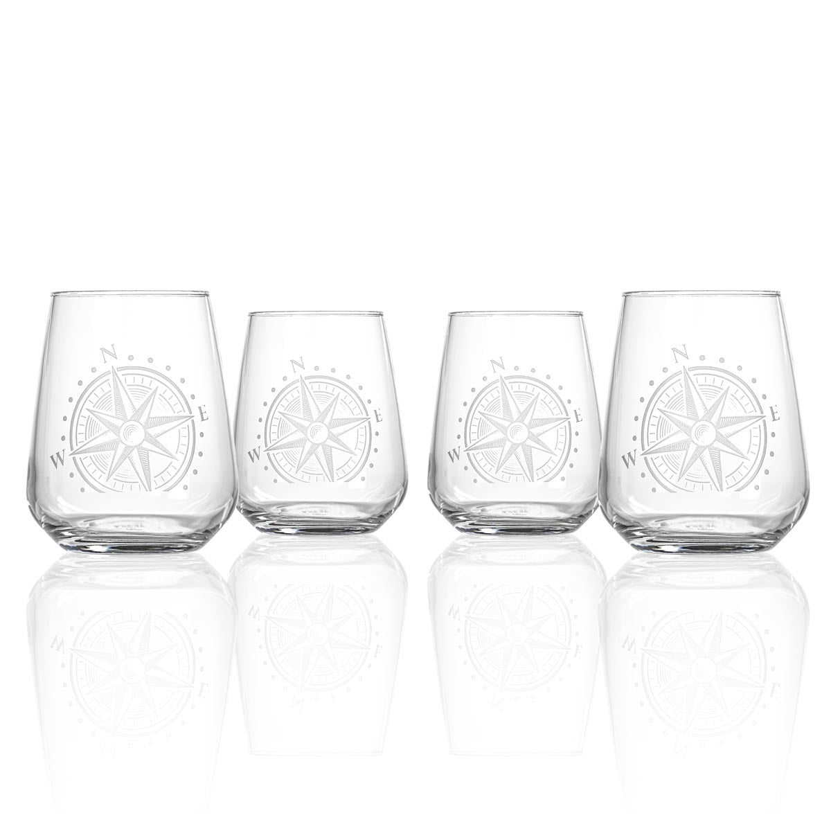 Compass Star Stemless - 15oz-Nautical Decor and Gifts