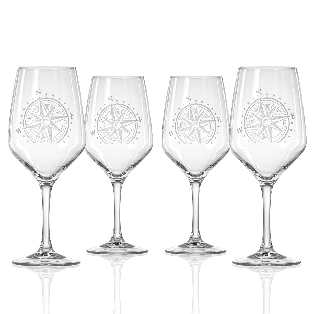 Compass Star Wine Glass - 19.5oz-Nautical Decor and Gifts