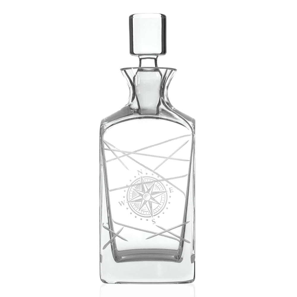 Compass Star Longitude 34oz Whiskey Decanter-Nautical Decor and Gifts
