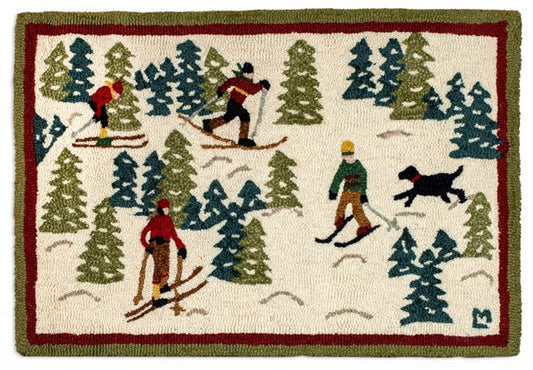 Cross Country Skiers-2x3 Rug-Nautical Decor and Gifts