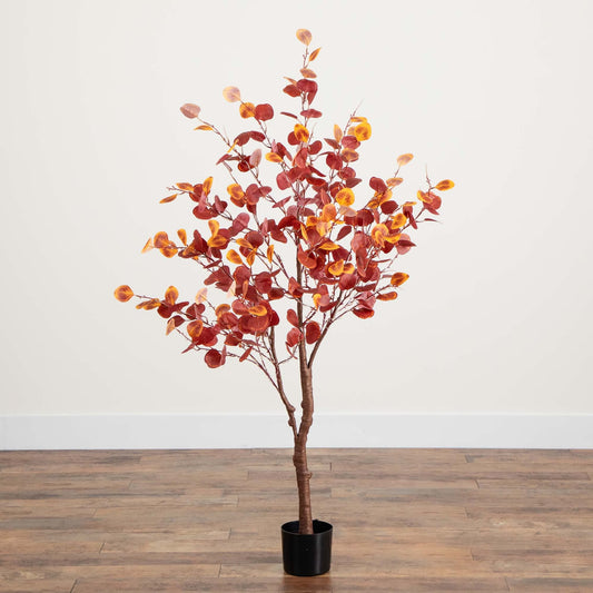 Pre-Lit Autumn Eucalyptus Artificial Fall Tree-Faux Plant-Nautical Decor and Gifts
