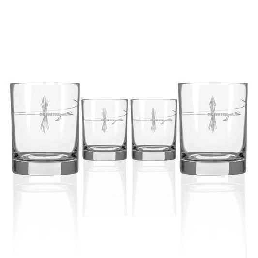 Fly Fishing Double Old Fashioned - 13oz-Nautical Decor and Gifts