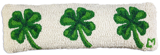 Four Leaf Clover Hooked Pillow-Nautical Decor and Gifts