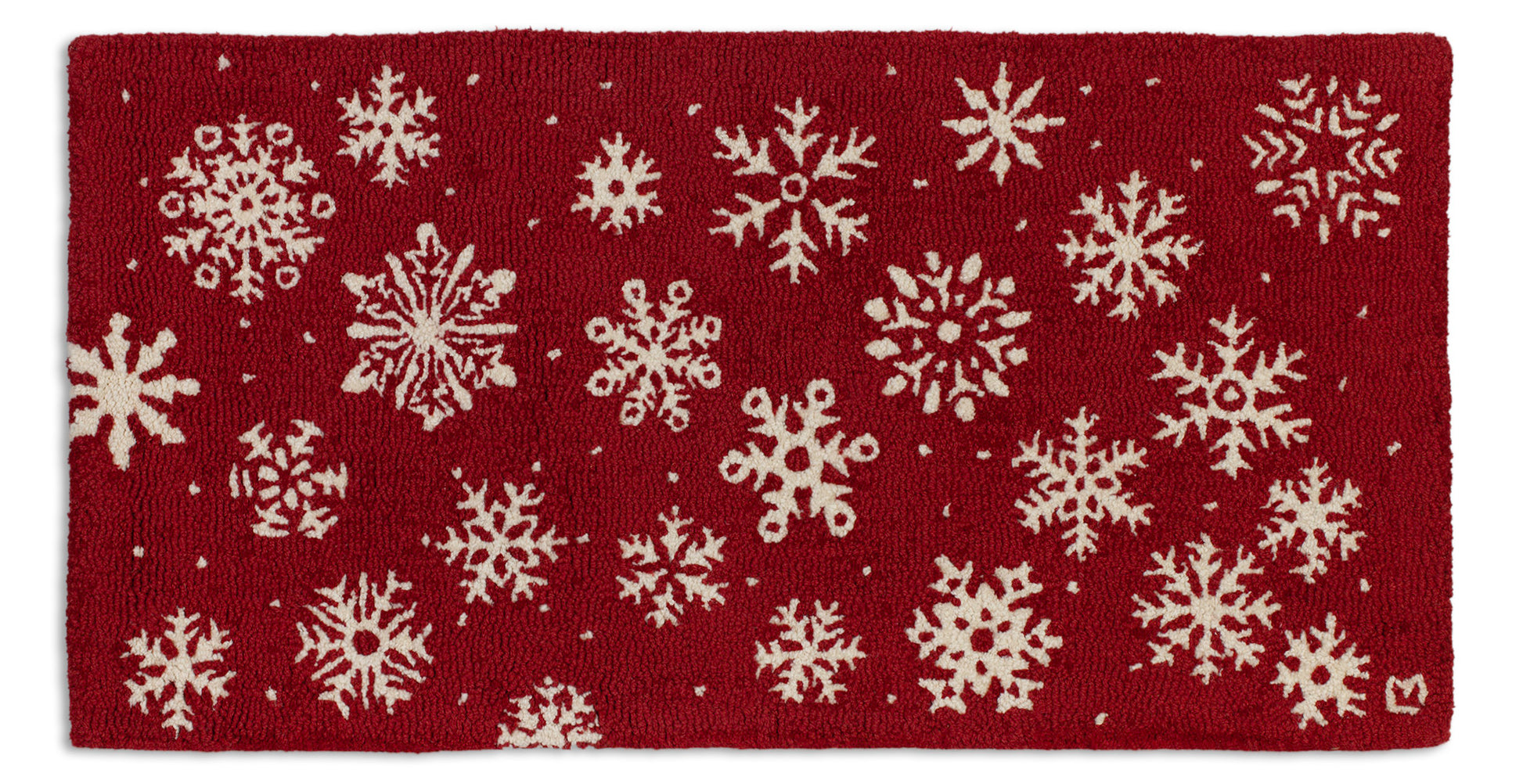 Frosty Flakes On Red-2x4 Rug-Nautical Decor and Gifts