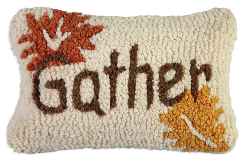 Gather - Hooked Wool Pillow-Pillow-Nautical Decor and Gifts