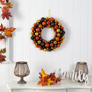 19” Halloween Shatterproof Jack O'lantern Pumpkin Ornament Wreath-Nautical Decor and Gifts