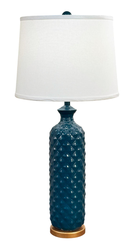High Gloss Sea Tall Textured Table Lamp w/ Gold Base-Lamp-Nautical Decor and Gifts