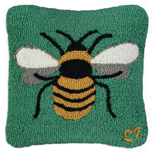 Honey Bee Hooked Pillow-Pillow-Nautical Decor and Gifts