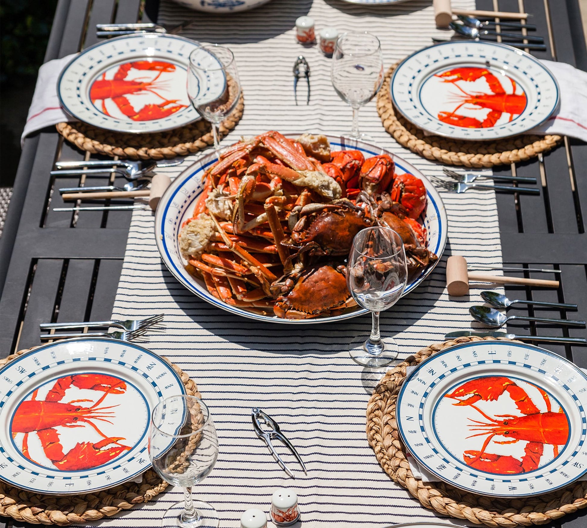 Enamel Dinner Plates - Set of 4-Plate-Nautical Decor and Gifts