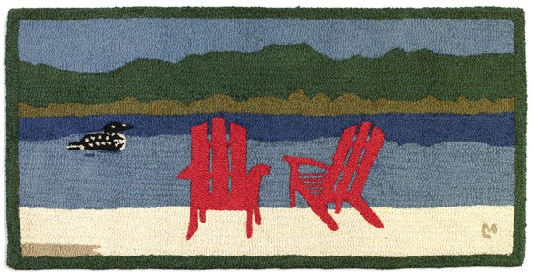 Loon Lake Chairs Hooked Rug-2x4 Rug-Nautical Decor and Gifts