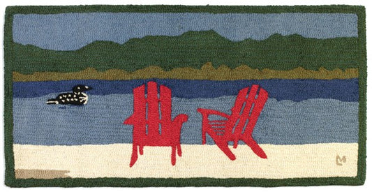 Loon Lake Chairs Hooked Rug-2x4 Rug-Nautical Decor and Gifts
