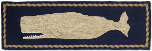 Moby Dick Hooked Runner-30x8 Rug-Nautical Decor and Gifts