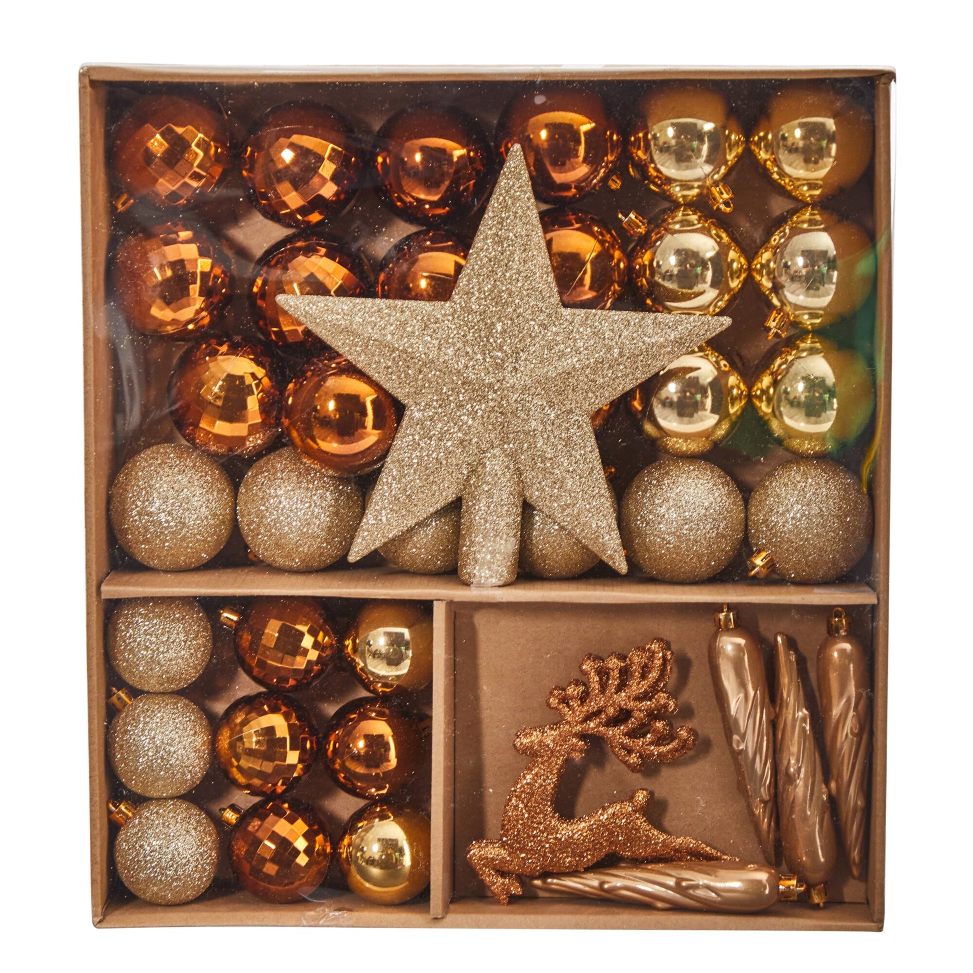 Holiday Christmas 40 Count Lux Shatterproof Ornament Set with Re-Useable Storage Container-Nautical Decor and Gifts