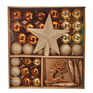 Holiday Christmas 40 Count Lux Shatterproof Ornament Set with Re-Useable Storage Container-Nautical Decor and Gifts