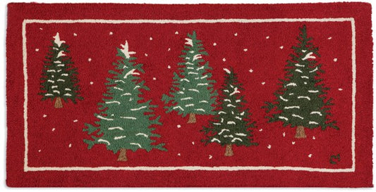Red Flurries Hooked Rug-2x4 Rug-Nautical Decor and Gifts