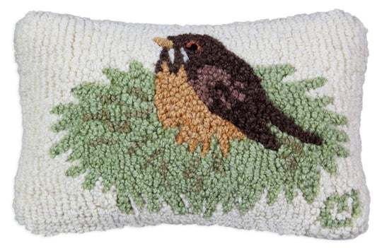 Robin in Nest-Pillow-Nautical Decor and Gifts