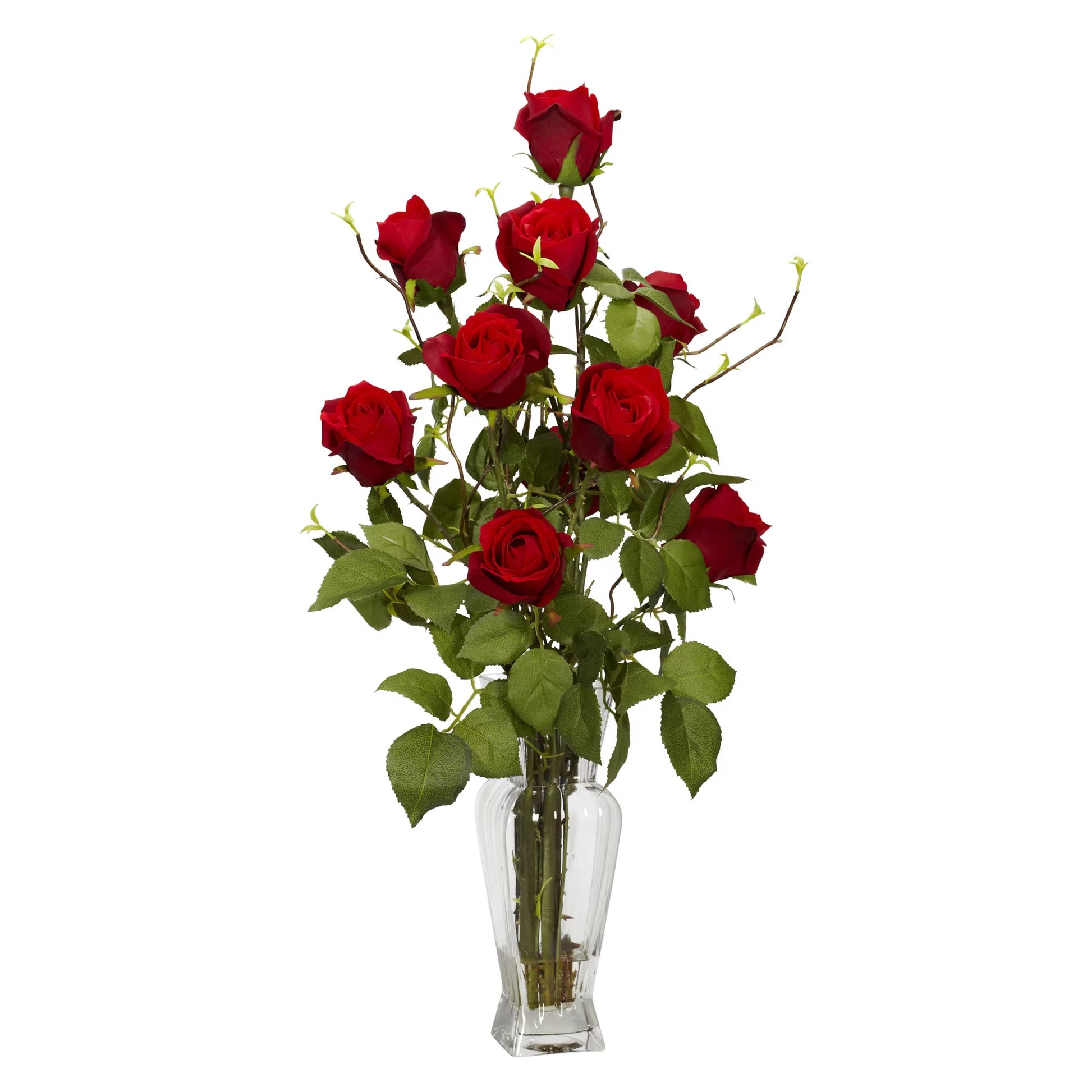 Rosebud Silk Flower Arrangement-Faux Plant-Nautical Decor and Gifts
