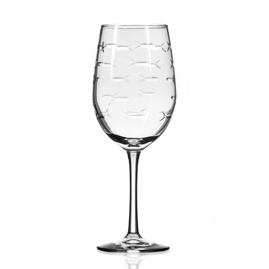 School of Fish Wine Glass - 12oz-Nautical Decor and Gifts