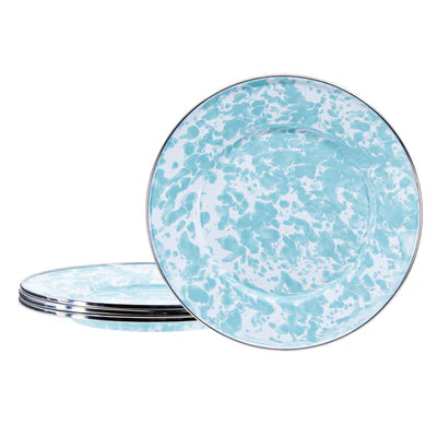 Sea Glass Swirl Sandwich Plates - Set of 4-Plate-Nautical Decor and Gifts