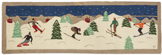 Skiers on the Mountain Rug-30x8 Rug-Nautical Decor and Gifts