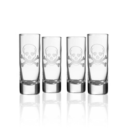 Skull and Crossbones Cordial - Set of 4-Nautical Decor and Gifts