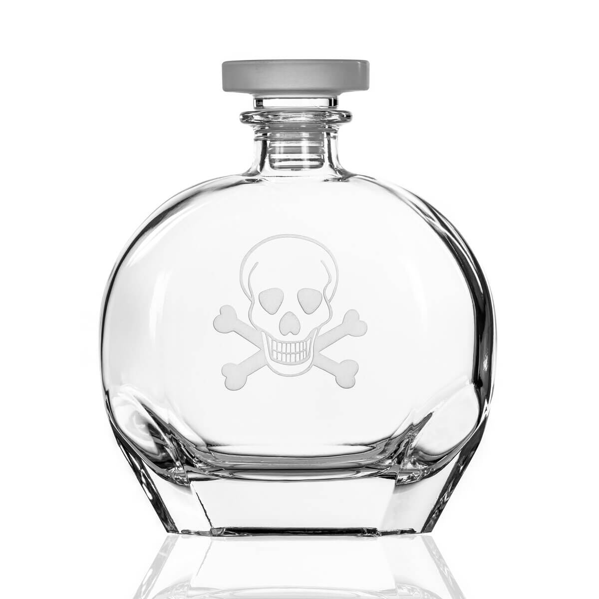 Skull and Crossbones Decanter 3 Piece Set-Nautical Decor and Gifts