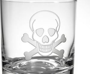 Skull and Crossbones Double Old Fashioned - 13oz-Nautical Decor and Gifts