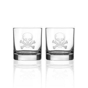 Skull and Crossbones Decanter 3 Piece Set-Nautical Decor and Gifts
