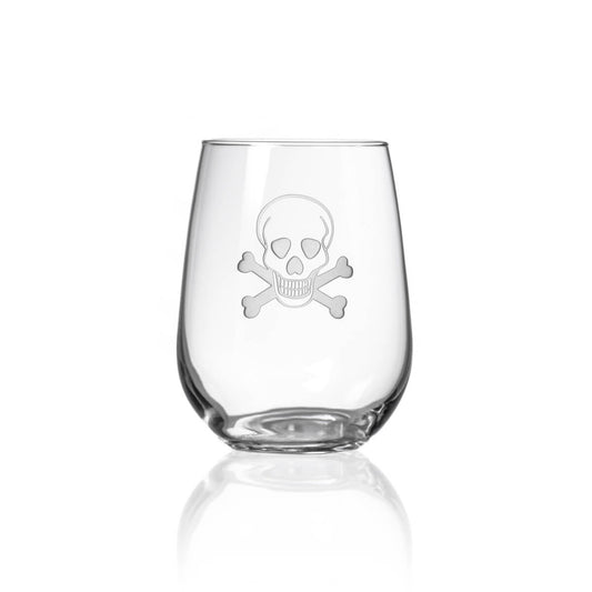 Skull and Crossbones Stemless - 17oz-Nautical Decor and Gifts