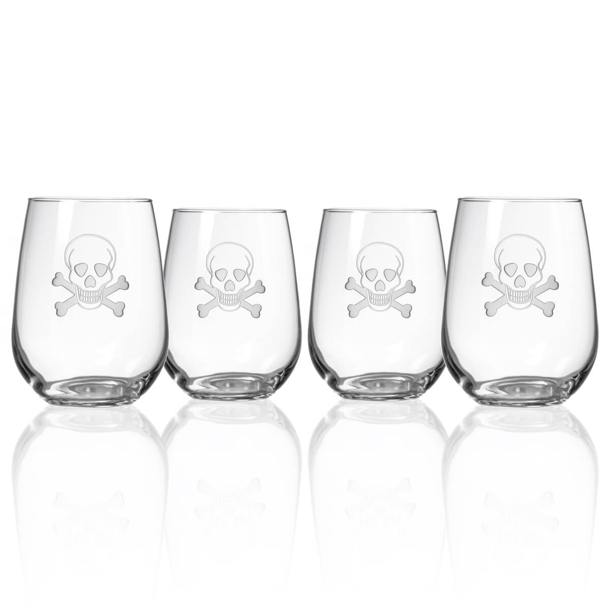 Skull and Crossbones Stemless - 17oz-Nautical Decor and Gifts