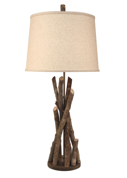 Stick TABLE LAMP with Round Wooden Base-Lamp-Nautical Decor and Gifts