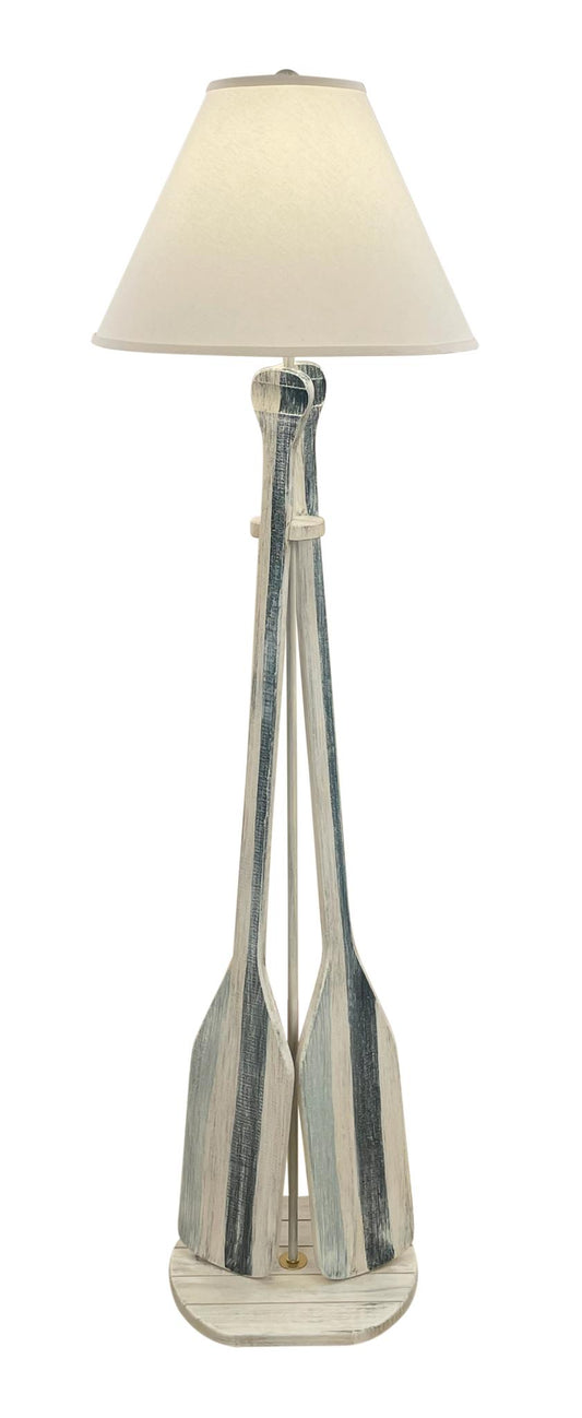 Nautical Stripe 2-Paddle Floor Lamp-Lamp-Nautical Decor and Gifts