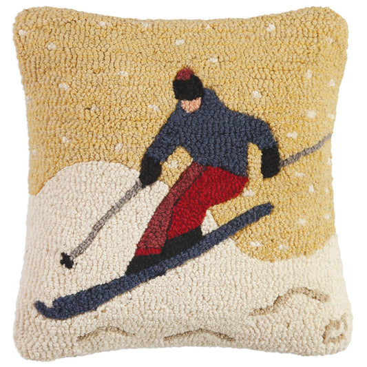 Sunny Day Skier-Pillow-Nautical Decor and Gifts