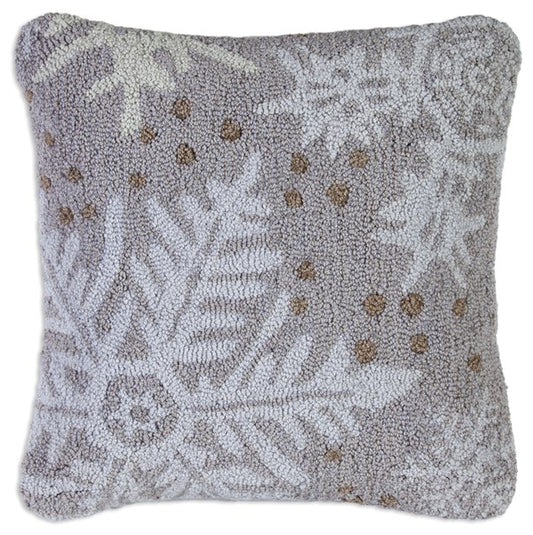 Taupe Snowflakes-Pillow-Nautical Decor and Gifts