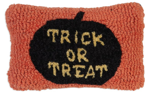 Trick or Treat - Hooked Wool Pillow-Pillow-Nautical Decor and Gifts