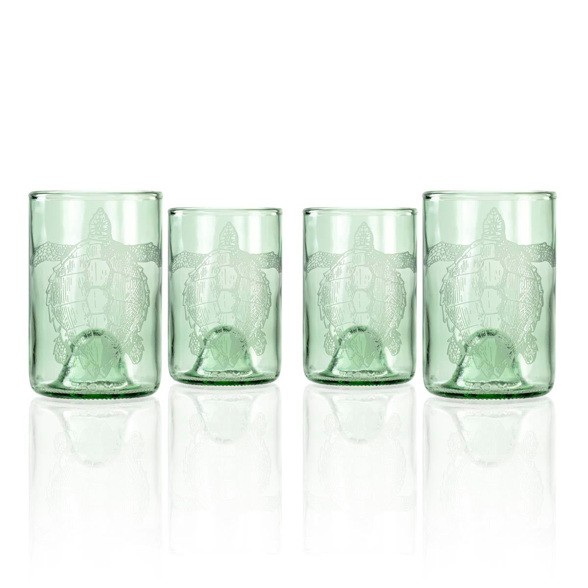 Upcycled Turtle Tumbler - 12 oz - Set of 4-Nautical Decor and Gifts