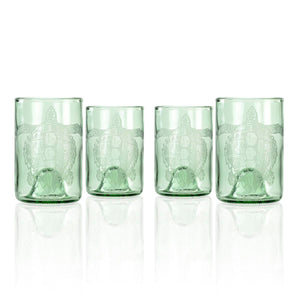 Upcycled Turtle Tumbler - 12 oz - Set of 4-Nautical Decor and Gifts