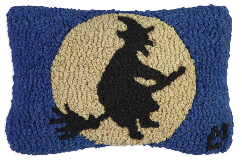 Moon Witch Hooked Wool Pillow-Pillow-Nautical Decor and Gifts