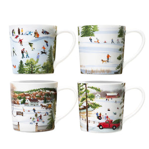 Winter Wonderland Mugs, Set of 4-Nautical Decor and Gifts