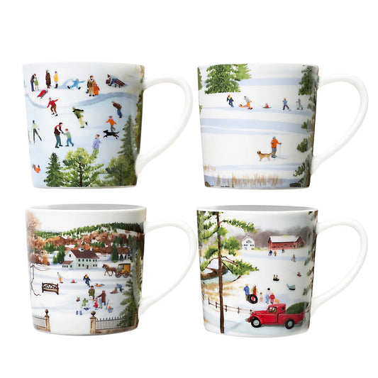 Winter Wonderland Mugs, Set of 4-Nautical Decor and Gifts
