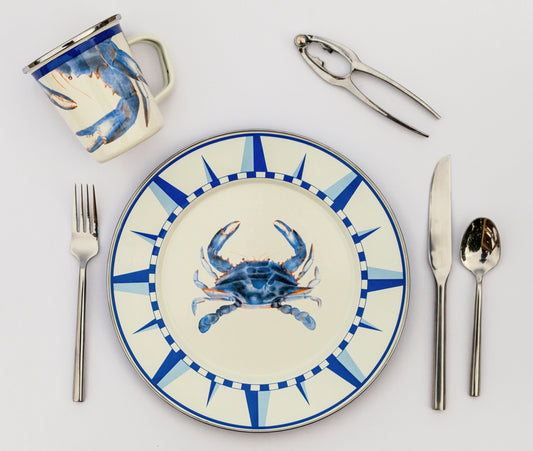 Blue Crab Dinner Plates - Set of 4-Plate-Nautical Decor and Gifts