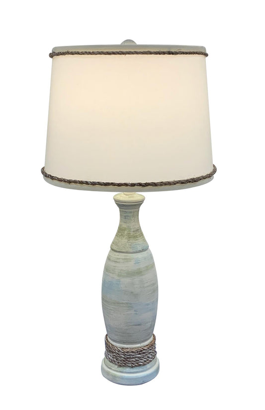 Summer Casual Pedestal Lamp - Rope Accents-Lamp-Nautical Decor and Gifts